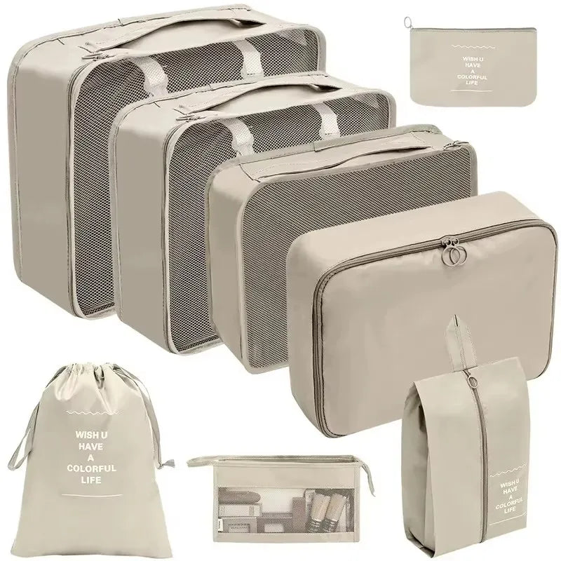 7/8/9/10/11 Pcs Set Travel Organizer Storage Bags Suitcase Packing Cubes Set Cases Portable Luggage Clothes Shoe Tidy Pouch