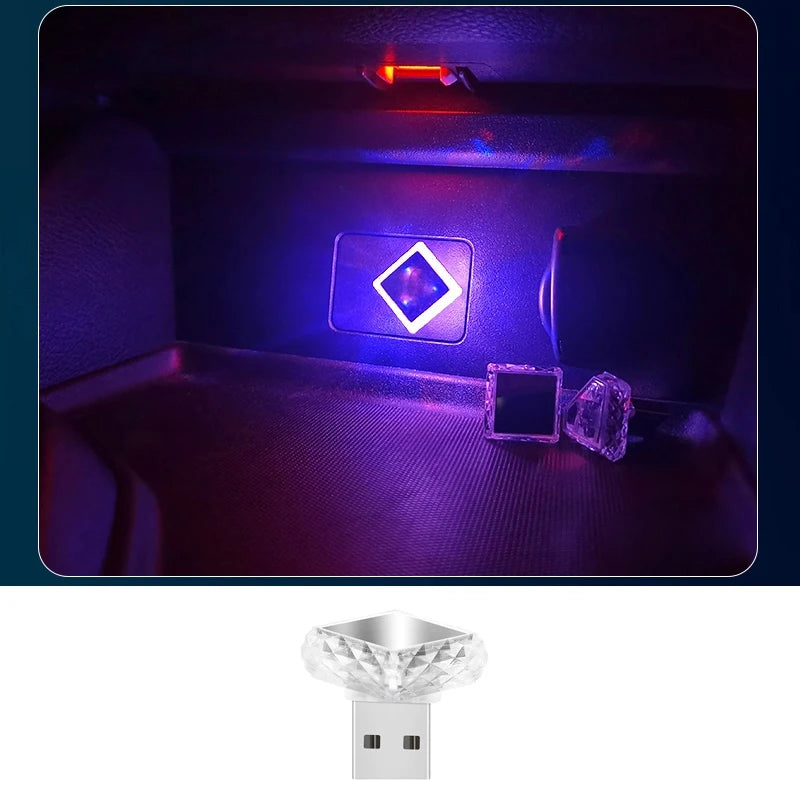 TypeC car atmosphere light, wireless modification for interior decoration, car USB rainbow atmosphere night light Type-C