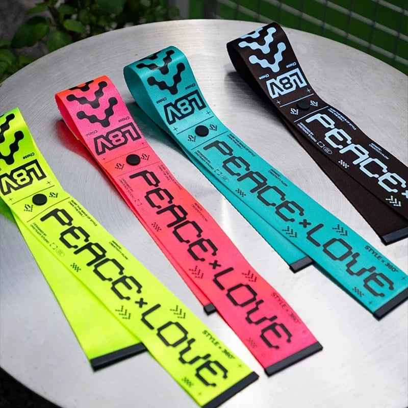 CHASE PEACE LOVE A81 Luggage Tag Fluorescent Green Travel Suitcase Identifier Strap, Anti-Lost Suitcase Label for Airplane