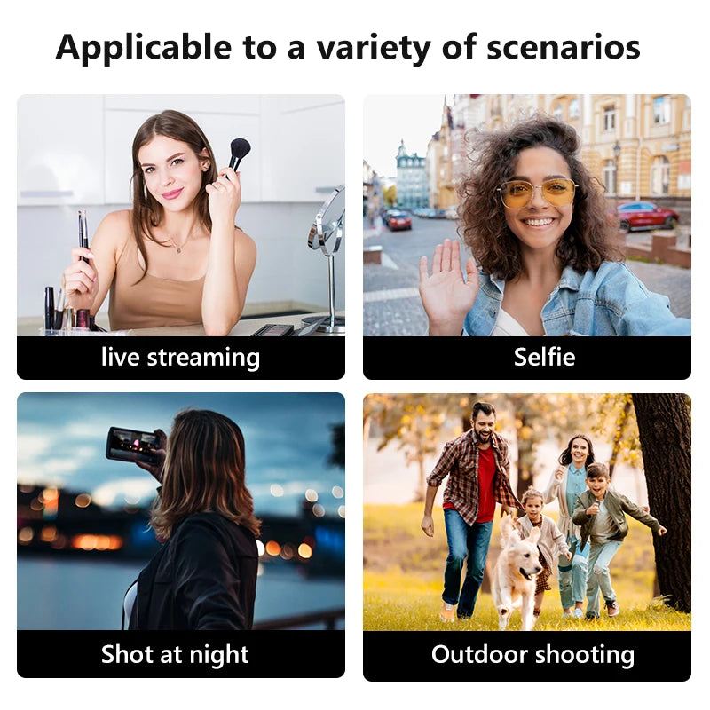 LISCN 85cm Selfie Stick with Light Extendable All in One Phone Tripod Integrated Tripod Stand Compatible with All Cell Phones