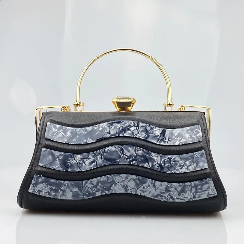 Designer Wallet Fashion Acrylic Evening Bag Women's Multi color Patch Handbag Geometry Celebrity Dress Evening Party Handbag
