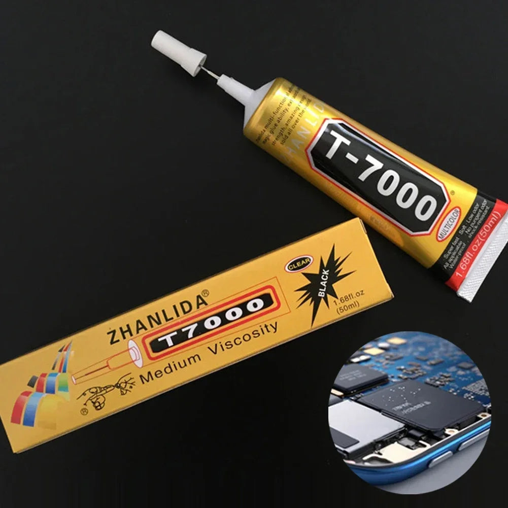 Mobile Phone Tablet Repair Adhesive T7000 Black Contact Strong Repair Glue 15ML 50ML Adhesives Glue with Fine Needle Outlet