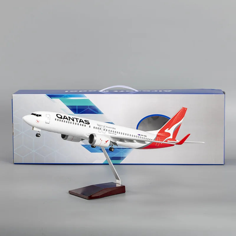 Display Toy Scale 1:85 47cm B737-800 Airplane Model Qantas Australian Airways Aircraft Model Plane with Landing Gear Collection