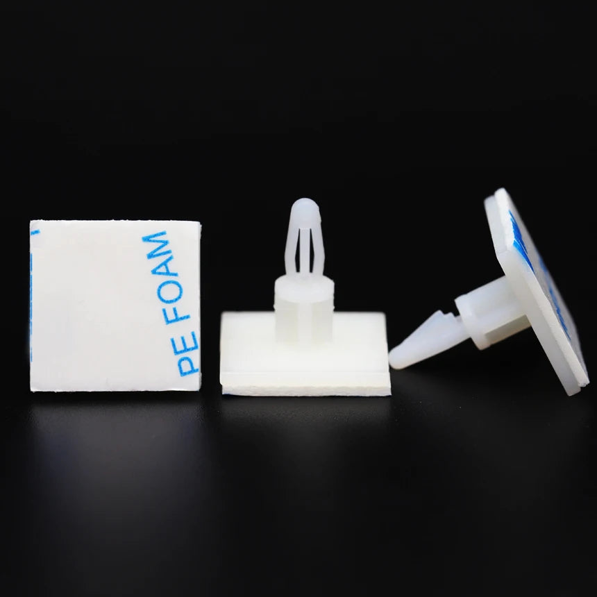 ASS-5/6/8/10/13/16 20*20mm Nylon 4mm Bore PCB Board Support Holder Locking Snap-In Fixed Pillar Adhesive Column Spacer Standoff