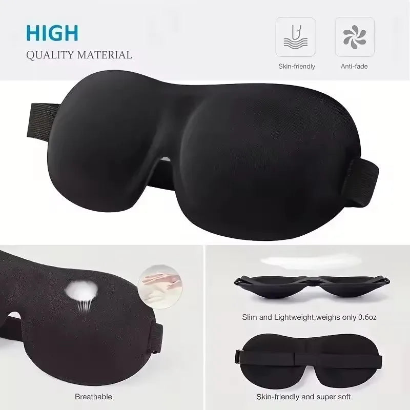 3D Sleeping Mask Eyepatch Block Out Light Eye Mask Soft Cover Rest Relax Sleep Aid Women Men Portable Blindfold Travel Eyepatch