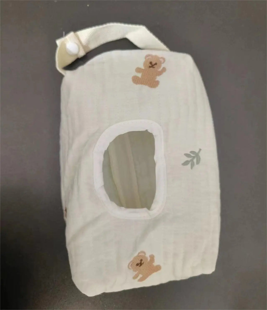 Cartoon Animal Flip Cover Tissue Box Wet Wipes Case Car Hanging Bag Paper Holder Storage Removable Napkin Storage Hanging Box