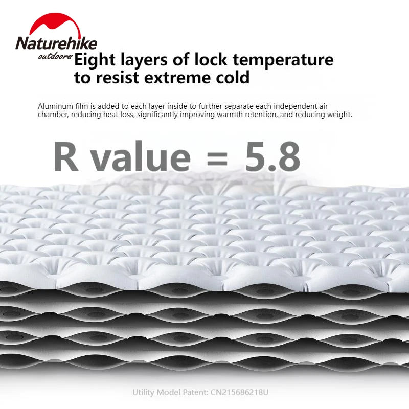Naturehike R5.8 Ultralight Inflatable Mat Outdoor Camping Tent Portable Folding Moisture-proof Sleeping Pad Warm Air Mattress