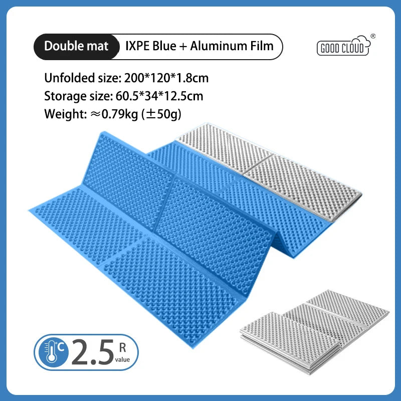 IXPE Aluminum Film Egg Nest Mat Foldable Waterproof Camping Mat for 1-2 Person Hiking Travel Backpacking Widen Tent Sleeping Pad