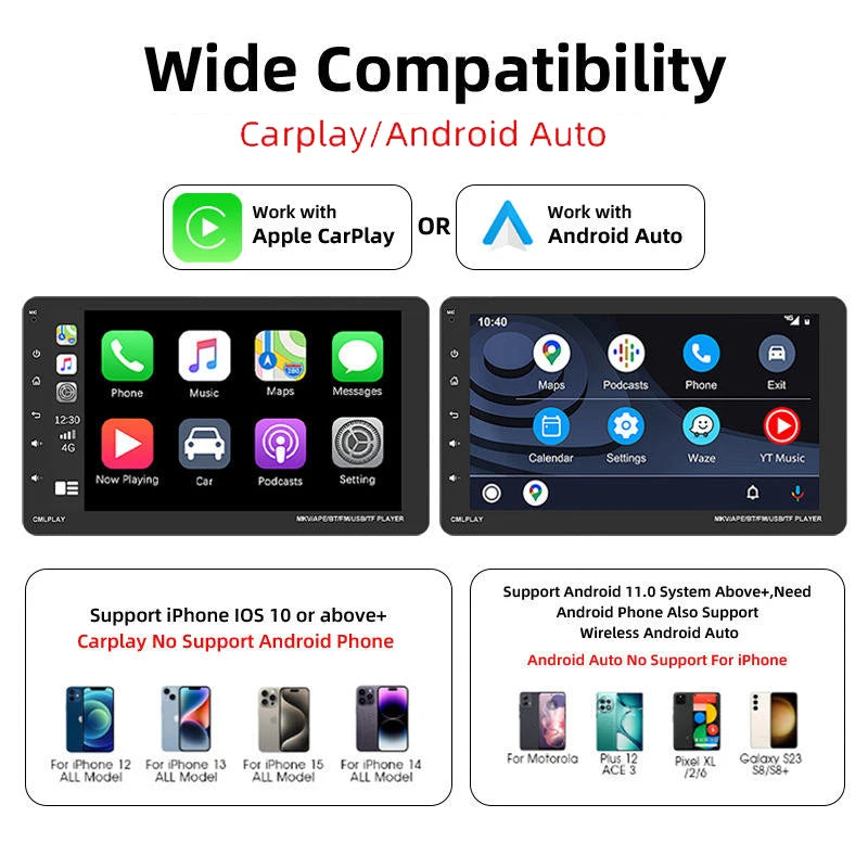 Wireless CarPlay Adapter 50% Smaller 2-in-1 Dual 5GHz WiFi 1-Min Setup for 1000+ Cars Compatible with iOS & Android