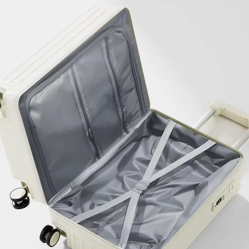 Bunnyfly Kids Front Opening Boarding Case with Spinner Wheels Laptop Trolley Carry on Luggage for Travel Easy to Handle Suitcase