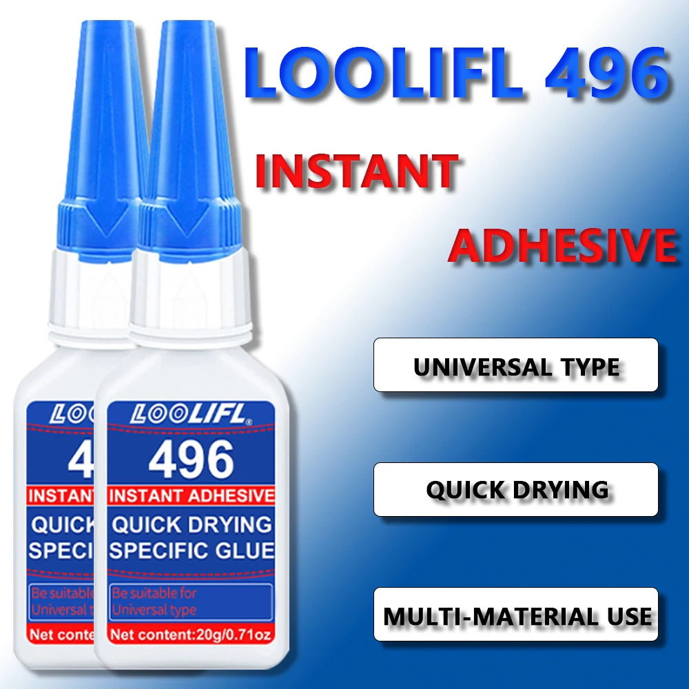 496 Universal Instant Adhesive, Fast Drying Strong Bond Glue for Household & Industrial Repairs, 20g Multi-Material Super Glue