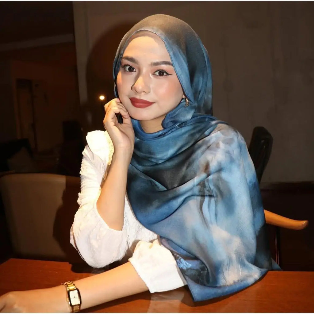 Gradient Ombre Hijab Scarf Women Soft Lightweight Muslim Bandana Headscarf Ladies Multi-purpose Hair Accessories for Daily