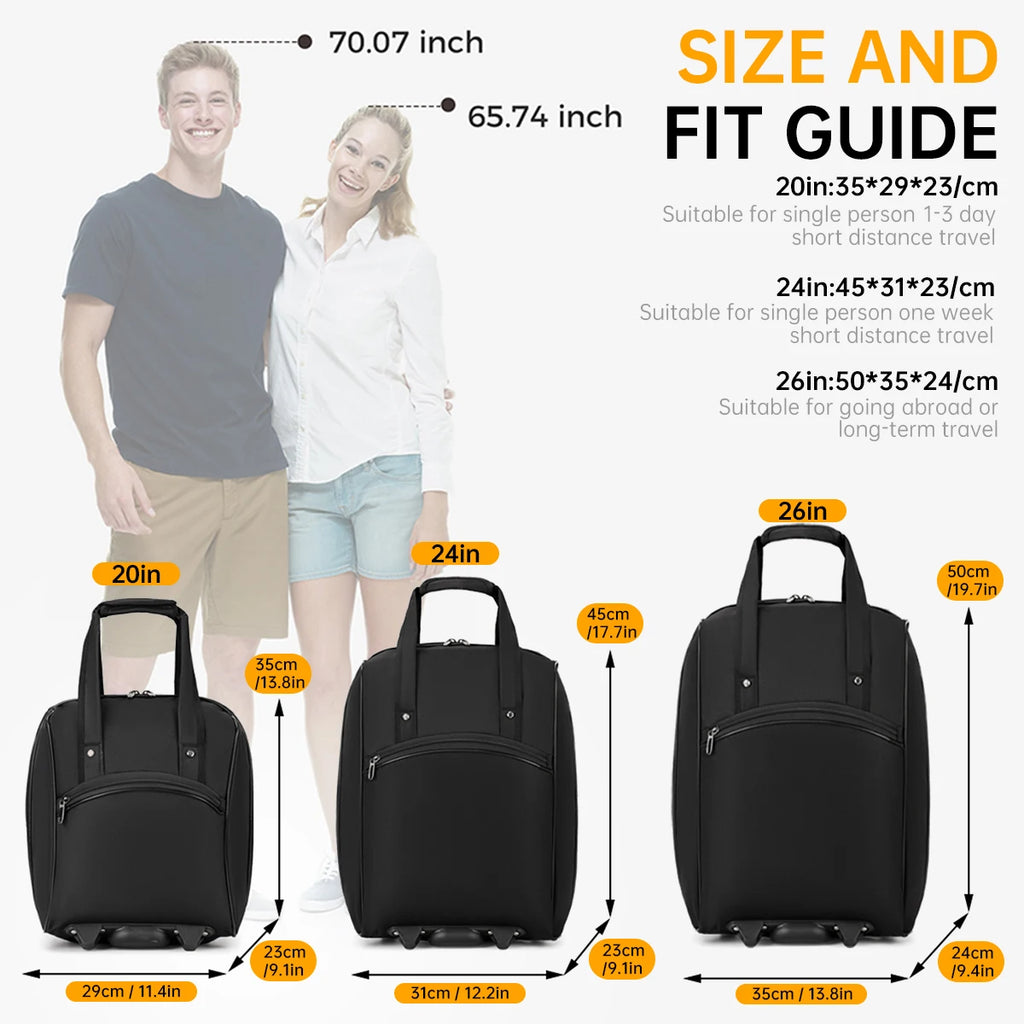 2026 New Model Oxford Cloth Luggage Bag with Large Capacity, 20inch Small Travel Trolley Suitcase Handbag