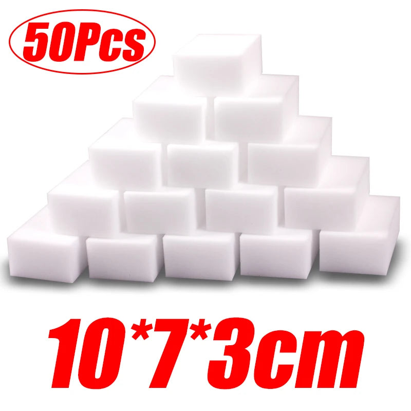 100/50Pcs/Set Melamine Sponge Nano Cleaning Magic Sponges Eraser Melamine Cleaner for Car Kitchen Bathroom 10x6x2cm 10x7x3cm