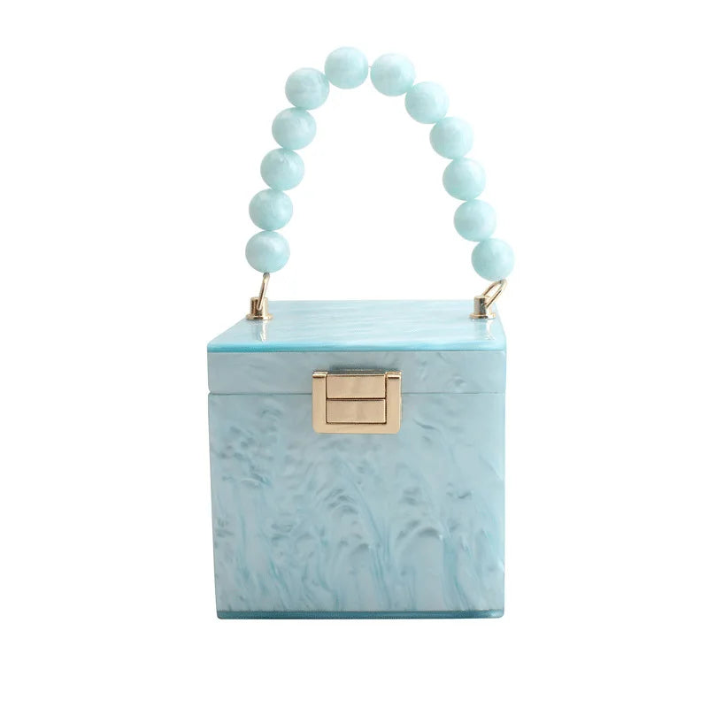 2025 summer new fashion personalized acrylic handbag small square bag dinner bag women's bag