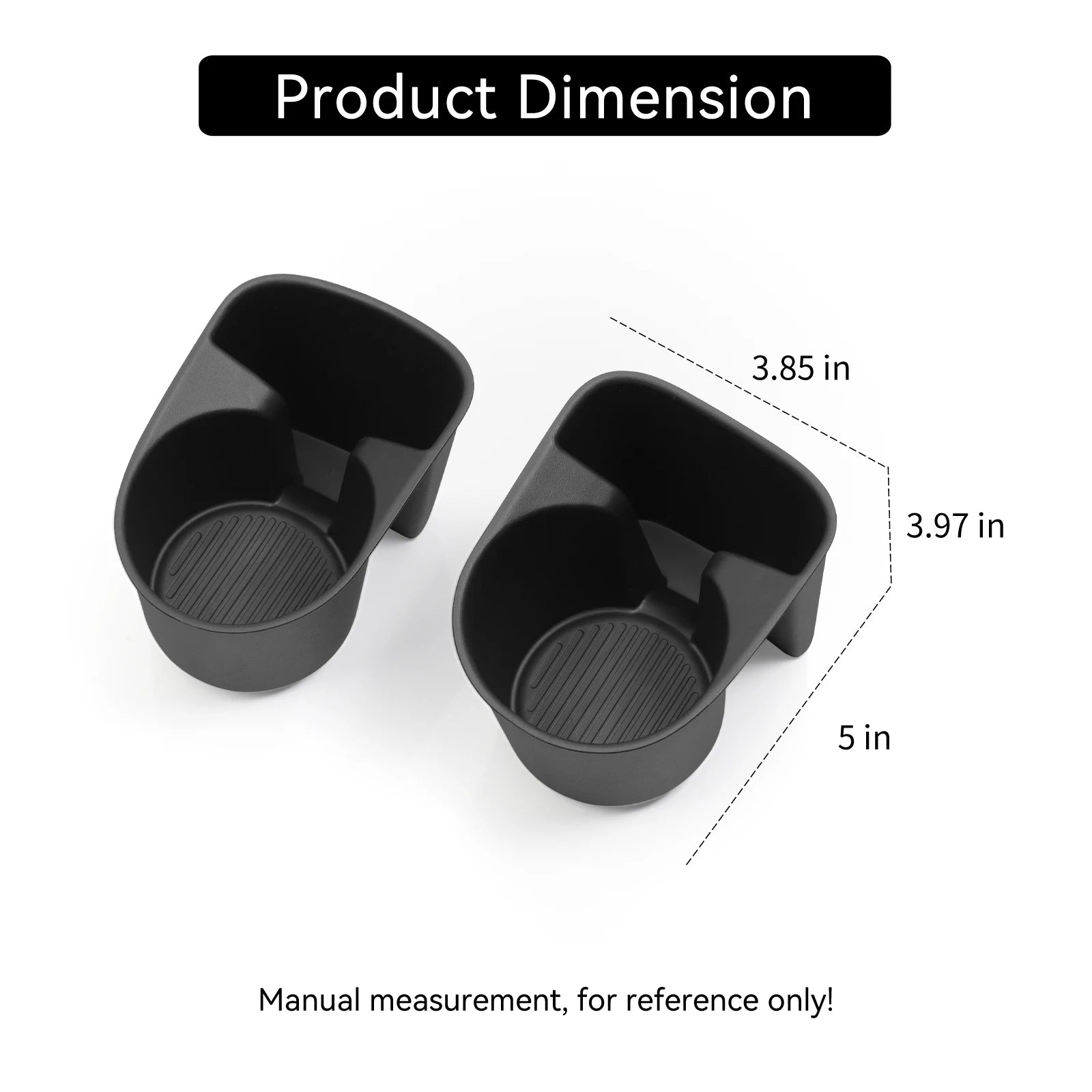 2Pcs for Hyundai Palisade 2026 2rd Row Door Side Water Cup Holder Insert Drinks Storage Box Car Interior Accessories Black