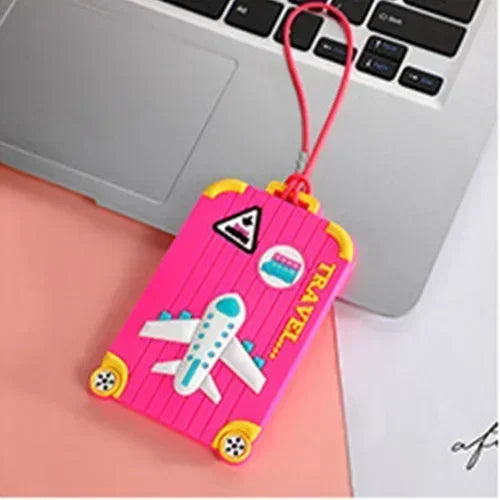 New PVC Luggage Tags Travel Accessories Silicone Suitcase Tags Fashion Style Silicon Portable Travel Label ID Address Holder