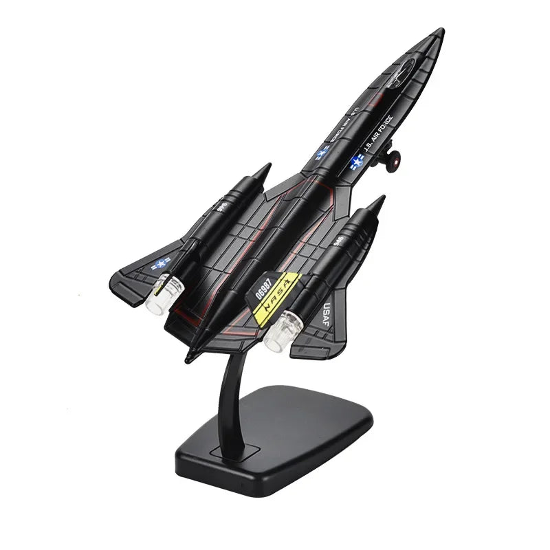 SR-71 Blackbird American reconnaissance plane fighter model airplane sound and light children's toy ornaments collection gift