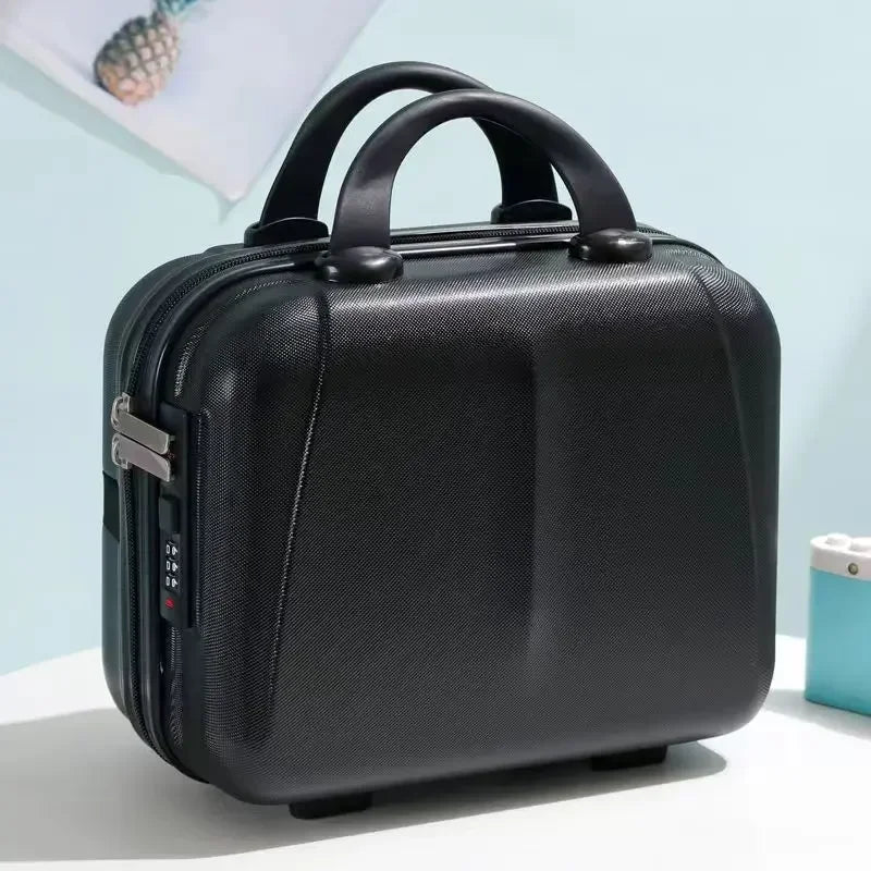 2025 New 14 inch Hard Shell Waterproof Shockproof Portable Mini Suitcase Password Lock Storage Cosmetic Bag Carry-on Luggage