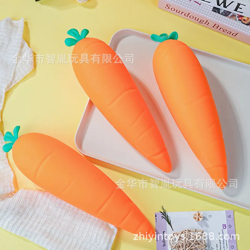 Realistic Giant Carrot Squishy Toy, Imitation Fruit Squishy Stress-Relief Soft Gel Plaything