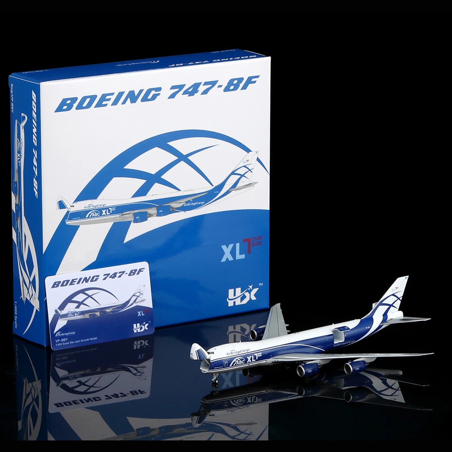 B632602 Alloy Collectible Plane Gift HX Models 1:400 Air Bridge Cargo Boeing B747-8F Diecast Aircraft Jet Model VP-BBY
