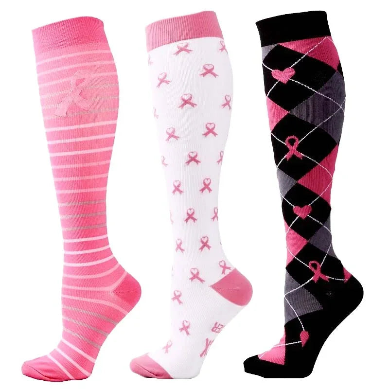 Unisex Compression Socks for Men and Women Medical Diabetes Varicose Veins Sports Socks for Running Cycling Travel Flight Yoga