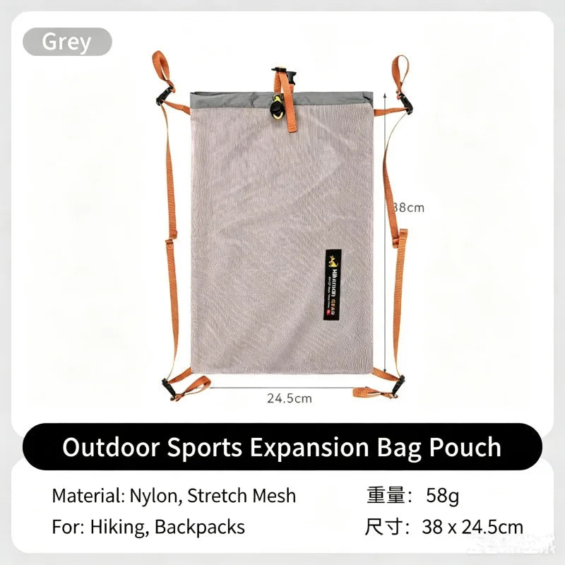 Outdoor Backpack Expansion Kangaroo Pouch Ultralight Breathable Outdoor Hiking Camping Gear Storage Bag Dry-Wet Separation Pack