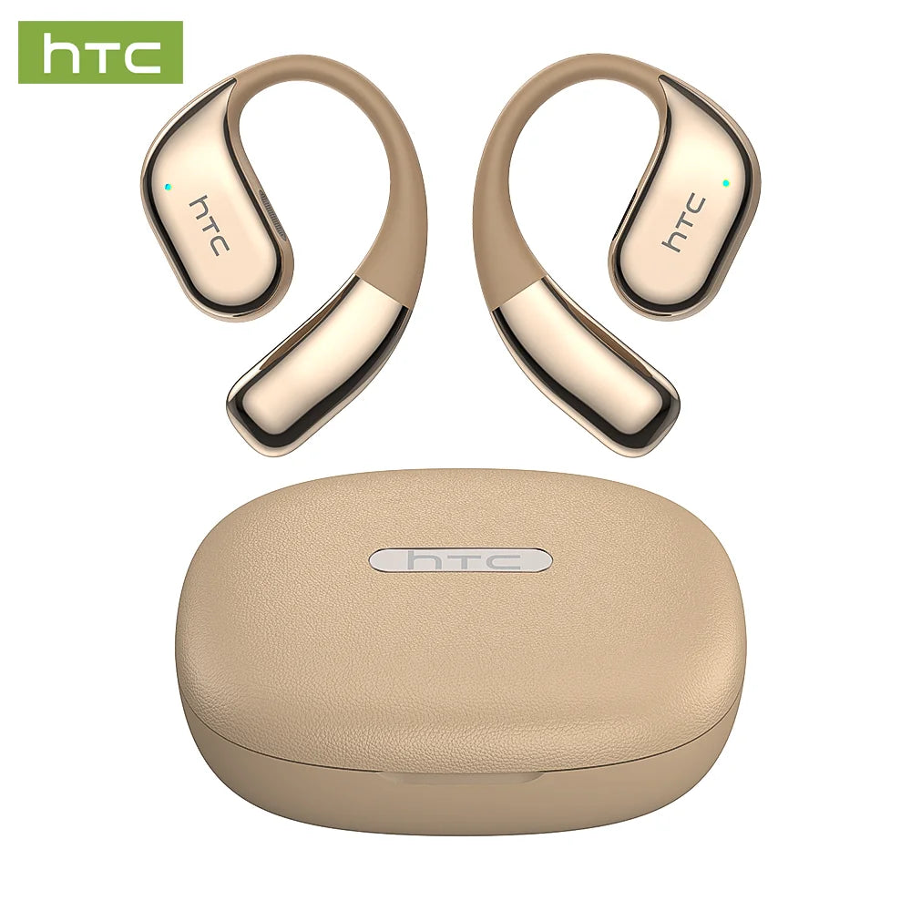 Bluetooth Game Earphones HTC NE39 AI Real Time Translation Open Ear, Surround Sound Stereo Comfortable for Gym Running Travel