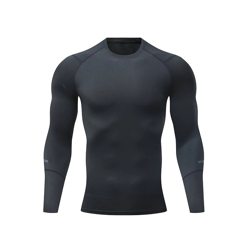 Men's T-shirt Men Running Sport T Shirt Man Compression Fitness Muscel Top Tee Quick Dry Tight Training Gym Sports Shirts Jersey
