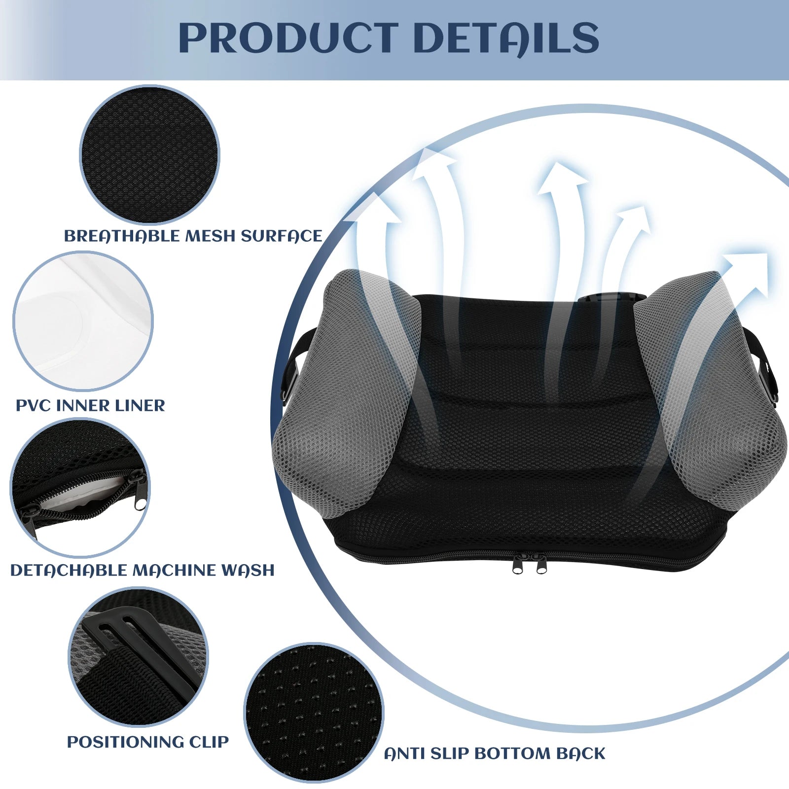 Inflatable Car Booster Seat Cushion PVC Travel Portable Booster Cushion with Storage Bag for Kids Comfort and Safety Travel