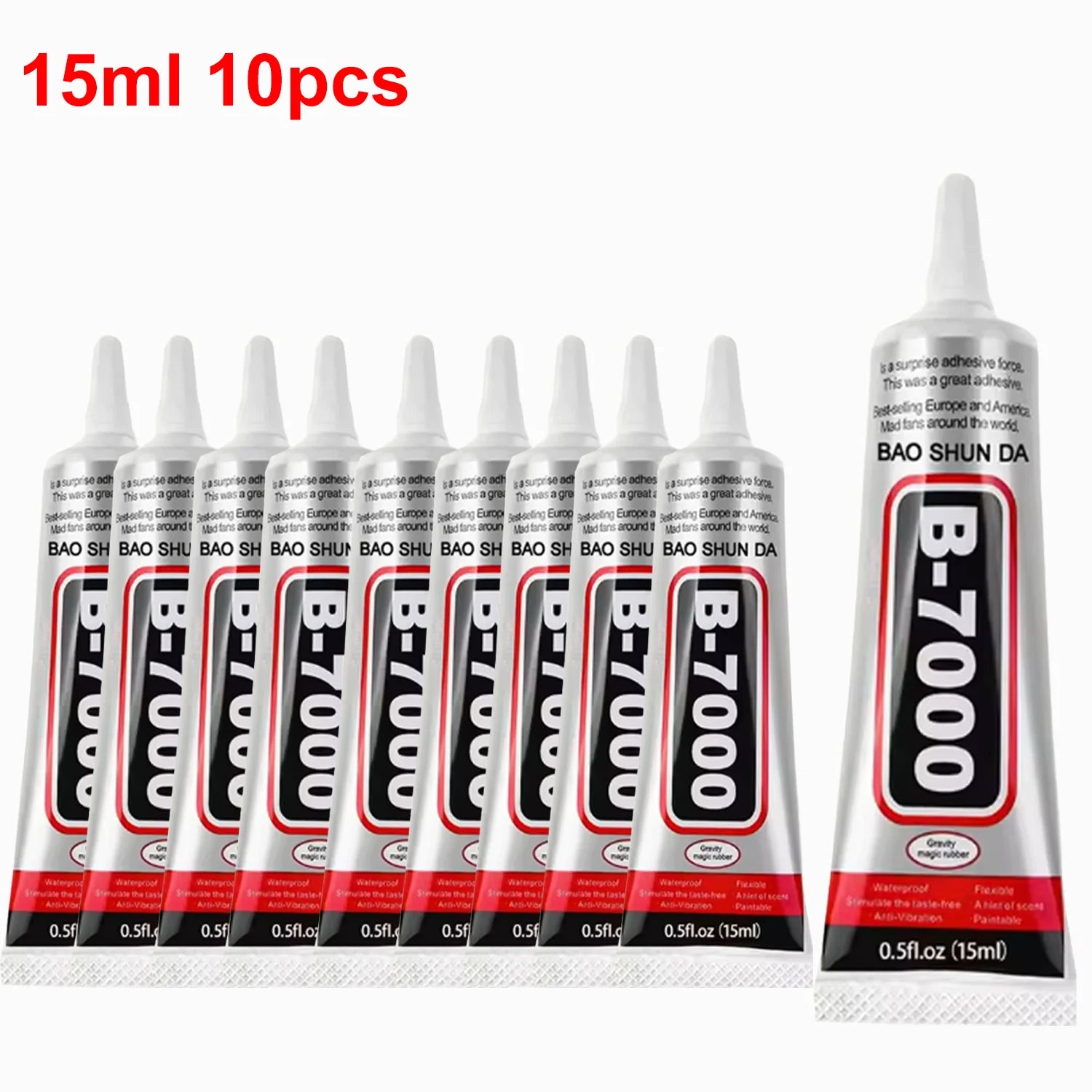 B-7000 Fabric Glue Permanent, Fabric Glue for Patch, Clear Fabrics Adhesive,Permanent Washable,for All Cotton, Denim, Polyester.