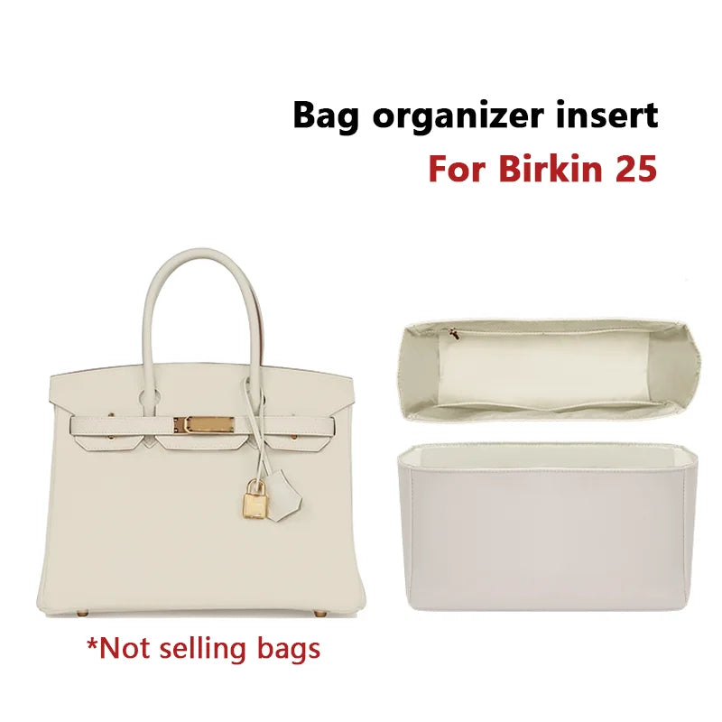 Bag Insert for Birkin 25 Purse Organizer with Support Shaper Tidy Storage Space-Saving Lightweight Durable Bag