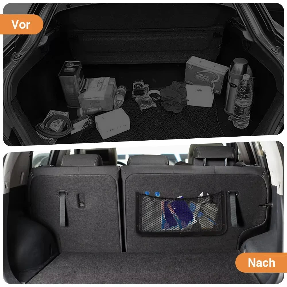 1/2/3pcs Car Mesh Bag Holder Car Storage Mesh Bag with Frame Car Mesh Storage Bag