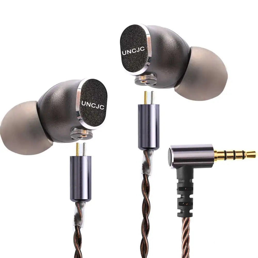 UNCJC Hi-Res Wired Earphone Type C Earbuds Built-in USB-C DAC Twisted Pair 2 Pin Cable IEM Headphones Hires Audio with Mic