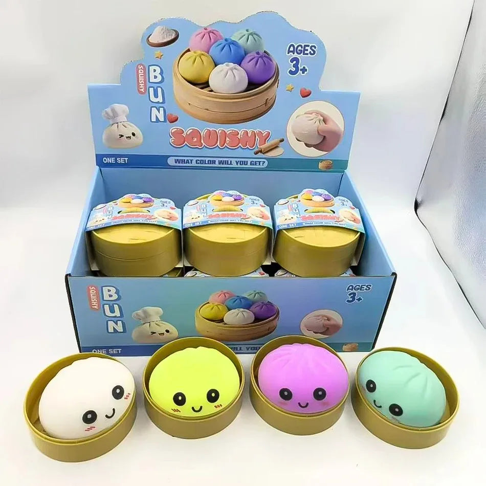 Juguete antiestrés de presión con forma de dumpling, bonito y colorido, de levantamiento lento, para niños y adultos, regalo ant