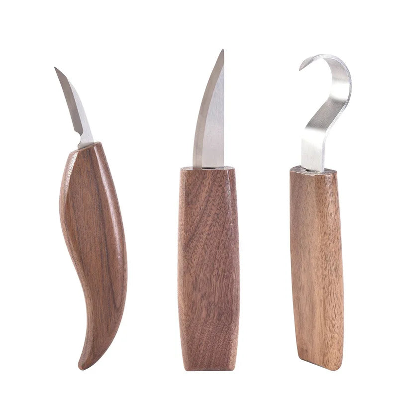 3pcs Wood Carving Tool Set Detail Chip Knife Whittling Kit Sharp Durable Hand Tools Suitable for Beginner DIY Woodcraft Creation