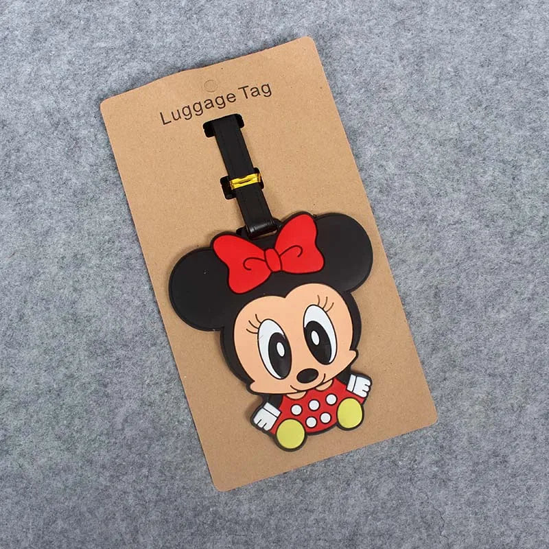 Classic Mickey Mouse Travel Accessories Luggage Tag Silica Gel Suitcase ID Addres Holder Baggage Boarding Tag Portable Label