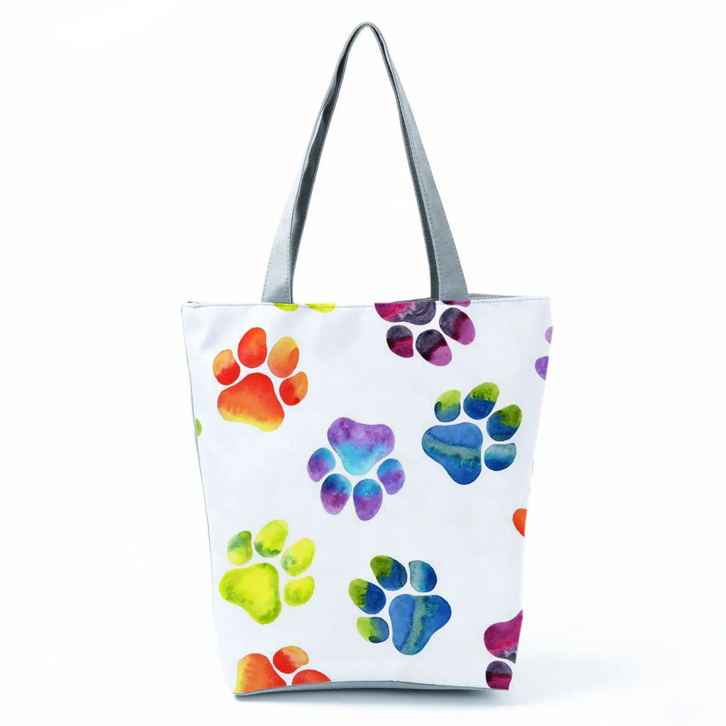Fashion Dogs Paws Handbags Printed Love Dogs Shopping Bag Casual Women Shoulder Bag Summer Kawaii Female Tote Travel Beach Bag