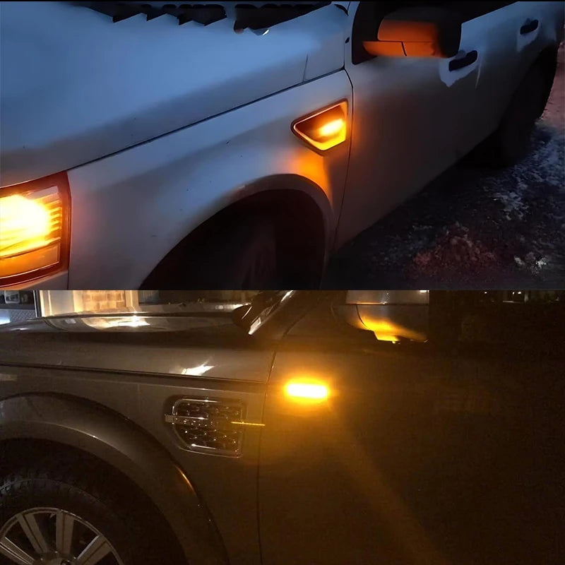 2Pcs LED Turn Signal Dynamic Side Marker Lamps Repeater Indicator Light For Land Rover Discovery 3 4 Rover Sport L320 Freeland 2