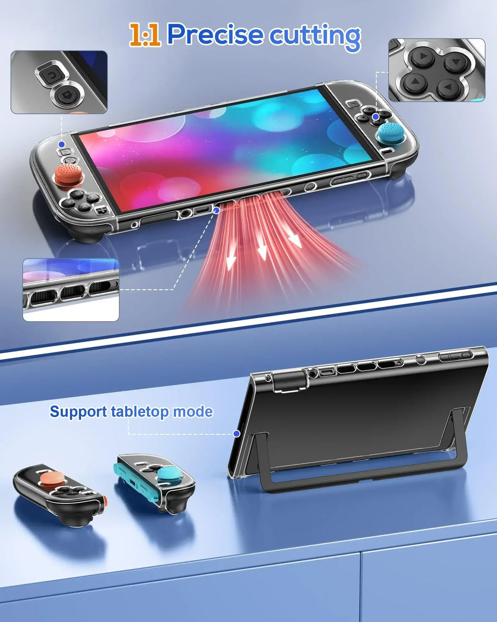 PC +TPU Soft Protective Case for Nintendo Switch 2 Joystick Controller Split Cover Skin Shell Protector For Switch 2 Accessories