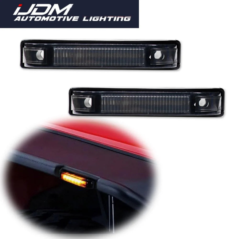 For Jeep Wrangler TJ JK & JL Bushwacker Flat Style Car LED Fender Flare Side Marker Turn Signal Lights Parking/Driving Lights