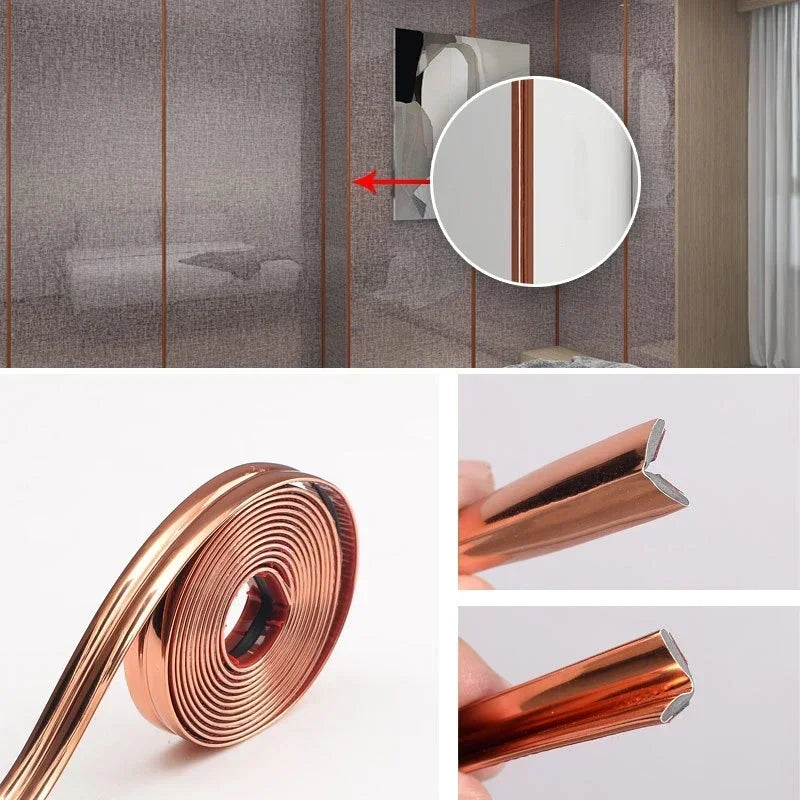 8M Waterproof decorative tape adhesive wall sticker room wall inner corner Decor Strip Anti Collisio Furniture Table Edge Guards