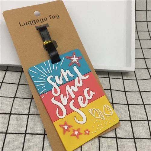 Luggage Tags Cartoon Cute Silicone Fruits Food Beach Style Suitcase Tags Name Address Holder Baggage Boarding Tags Label