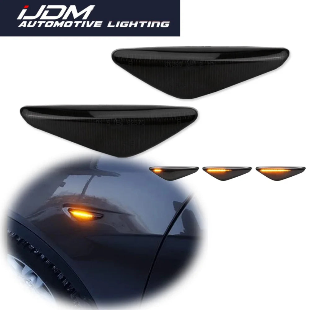 For BMW X3 F25 X5 E70 X6 E71 E72 Error Free Amber Sequential Blinker LED Car Front Fender Side Marker Turn Signal Lights 12V