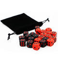 24 PCS/Set Red/Black Dice SET with Velvet Bag Funny Game Accessory