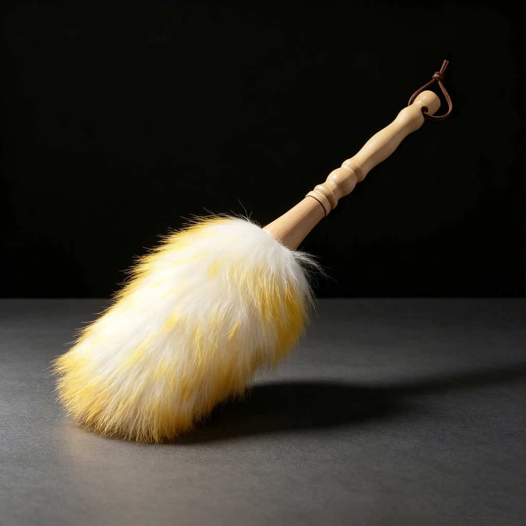 Car Duster Wool Dust Mop with Wooden Handle, Soft Anti-Scratch Detailing Brush for Car Interior Exterior Dust Removal