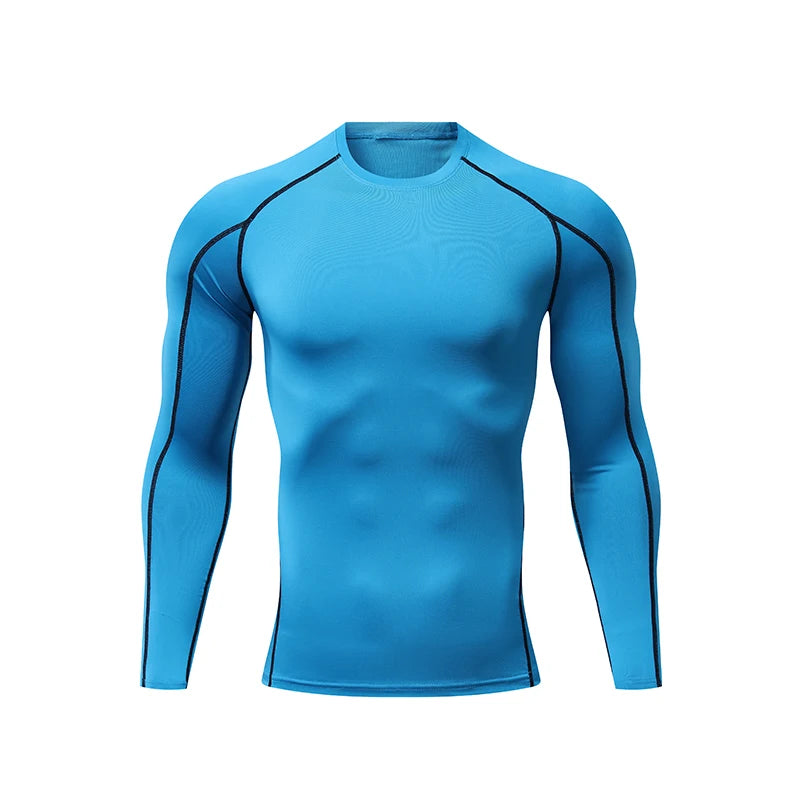 Men's T-shirt Men Running Sport T Shirt Man Compression Fitness Muscel Top Tee Quick Dry Tight Training Gym Sports Shirts Jersey