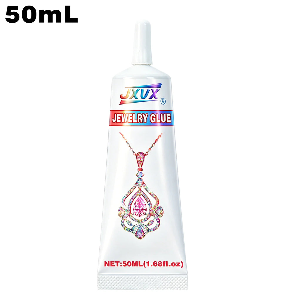 JXVX B7000 Glue for Rhinestones Crafts, 4PCS 50ML Clear B-7000 Super Jewelry Glue Transparent Industrial Adhesive for Fabric Jewelery Making Crystal Gem Tac Nail Art Glass.