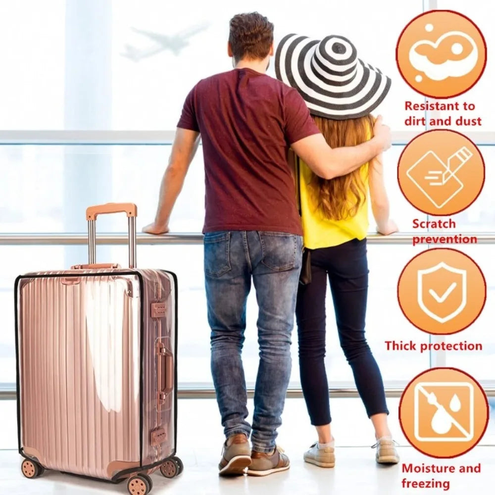 New PVC Rolling Cover 20-30inch Transparent Waterproof Thickened Luggage Cover Protector Suitcase Cover for Travel Suitcase Case