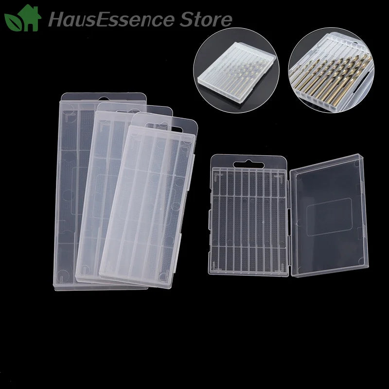 ※Plastic Twist Drill Empty Box Storage Box Toolbox Tool Accessories Woodworking Drill Bit 5/10 Hole Transparent Packaging Case